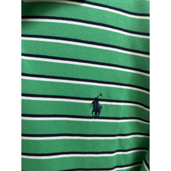 Polo Ralph Lauren Golf Polo Shirt Mens Large Green Stripe Short Sleeve Pony - Picture 4 of 8